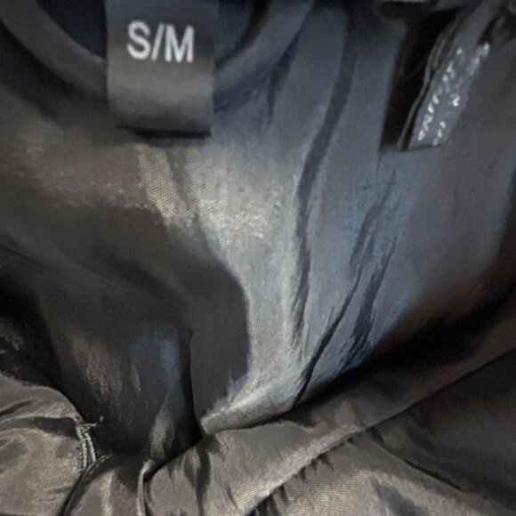 Mycra Pac Life Womens Hooded Button Front Tiered Raincoat Jacket S/M Black Artsy - Picture 4 of 11